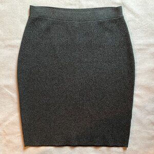 Eileen Fisher Women's Sleek Tencel Merino Interlock Pencil Skirt, Charcoal, Sz S